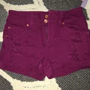 Colored jean shorts